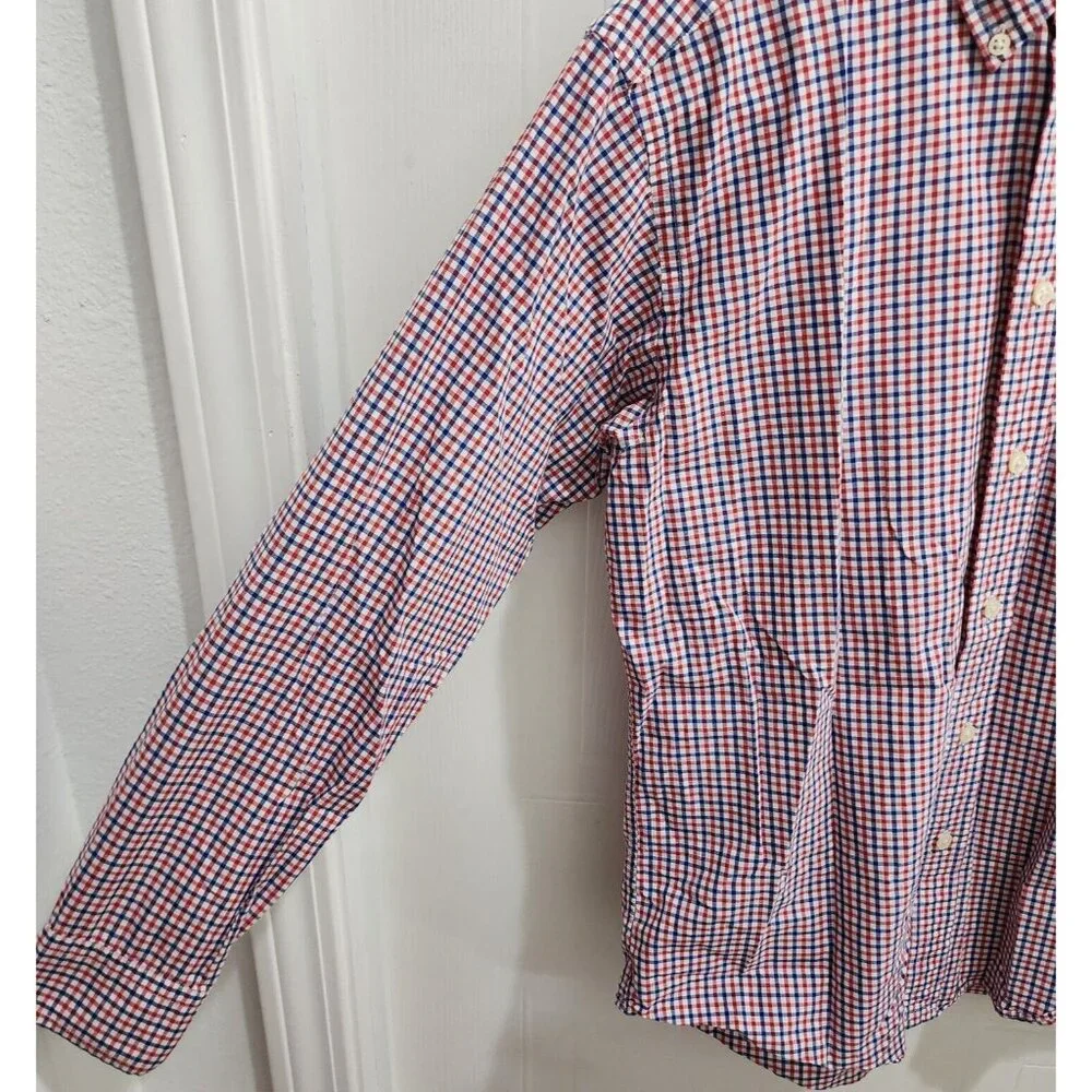 Ralph Lauren Red / Blue Plaid Long Sleeve Button Down Shirt Youth Size L 16 / 18